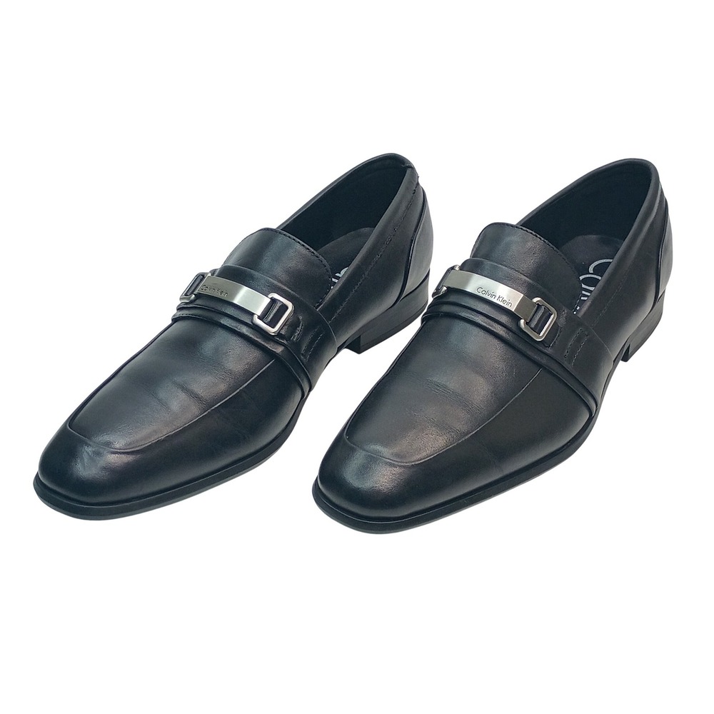 Calvin Klein Jamison Loafers Men Size 8.5 Black Leather Bit Dress Shoes